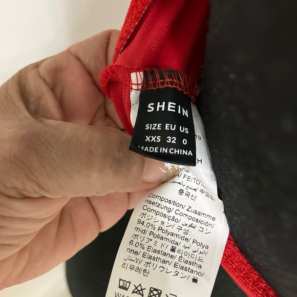 SHEIN Red Rhinestone Crop Top - Picture 5 of 8